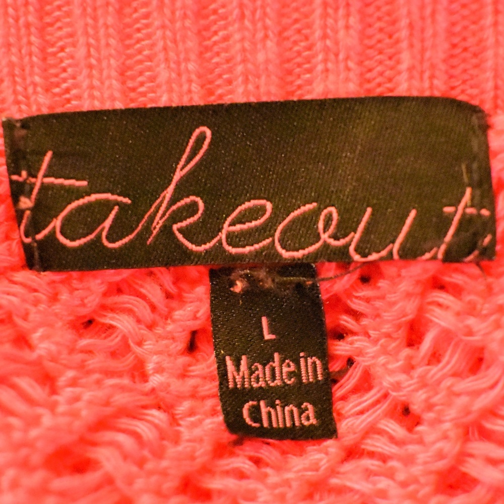 Takeout Pink Cold Shoulder Knit See Through Top - Picture 5 of 5